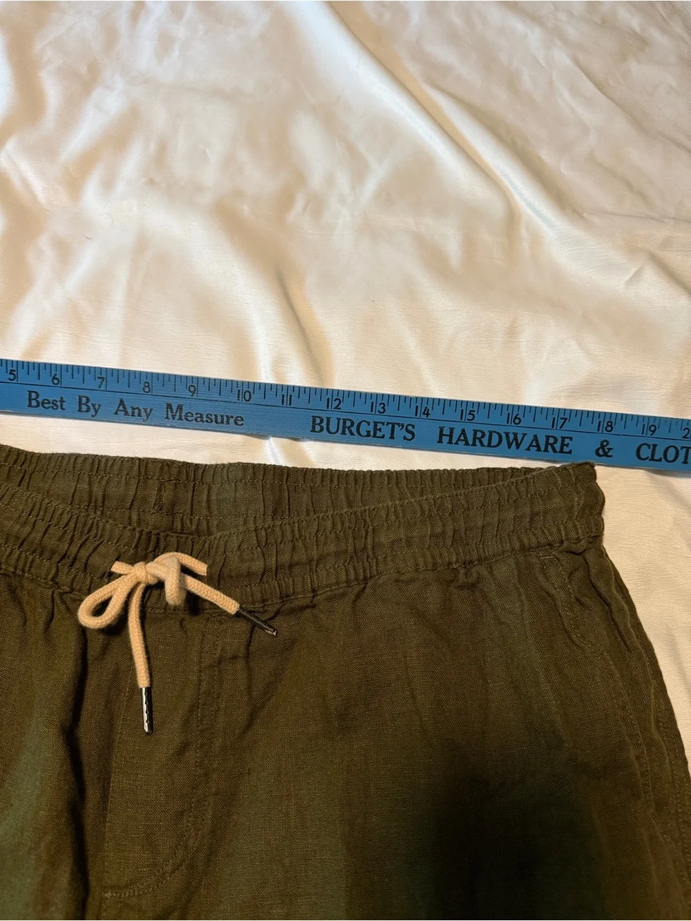 Quince 100% European Linen Drawstring Beach Pants XL Martini Olive